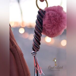 Pink Pom Pom Keychain